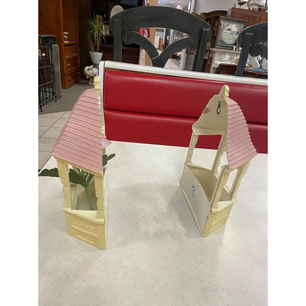 Pair Vintage Home Interiors Planters Homeco Pink & Cream Plastic Wall Hanging